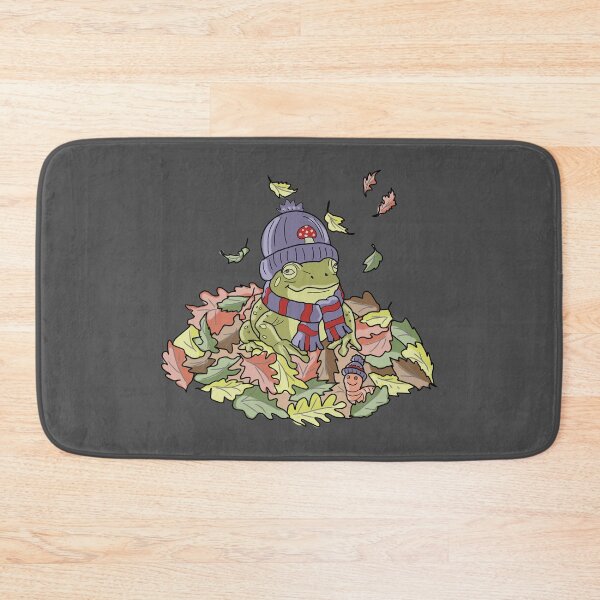 Item preview, Frog in Autumn Leaves and Cozy Beanie designed and sold by LeshanArt.