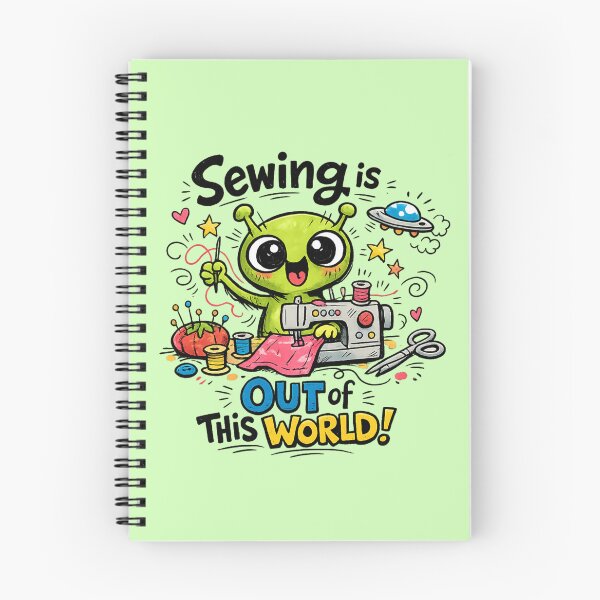 Item preview, Alien Sewing Is Out of This World! Funny Sewing Lover Cartoon Sticker designed and sold by EverStitchStudio ★★★★★.
