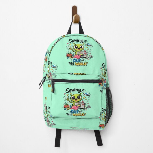 Item preview, Alien Sewing Is Out of This World! Funny Sewing Lover Cartoon Sticker designed and sold by EverStitchStudio ★★★★★.