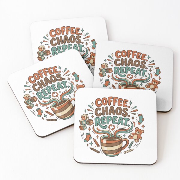 Item preview, Coffee. Chaos. Repeat. | Funny Parenting Coffee Shirt designed and sold by Toddler Life Club.