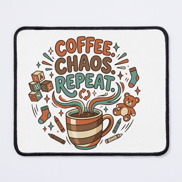 Item preview, Coffee. Chaos. Repeat. | Funny Parenting Coffee Shirt designed and sold by Toddler Life Club.