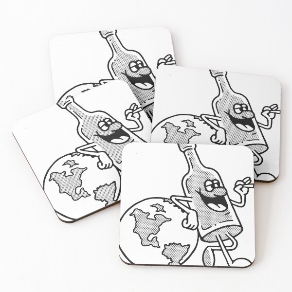 Item preview, Bottle Leaning on the World Cartoon designed and sold by VeraBridges.