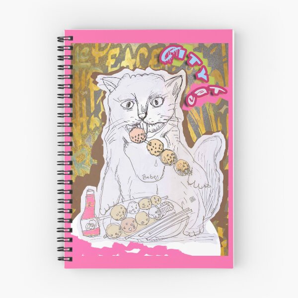 Item preview, City Cat - Cat Eating Meatballs (Original Drawing by ACCI) designed and sold by VanyssaGraphics.