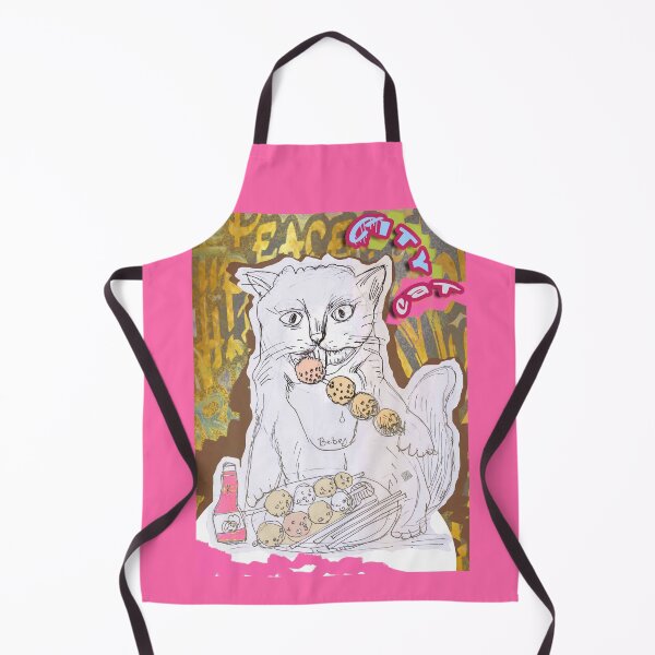 Item preview, City Cat - Cat Eating Meatballs (Original Drawing by ACCI) designed and sold by VanyssaGraphics.