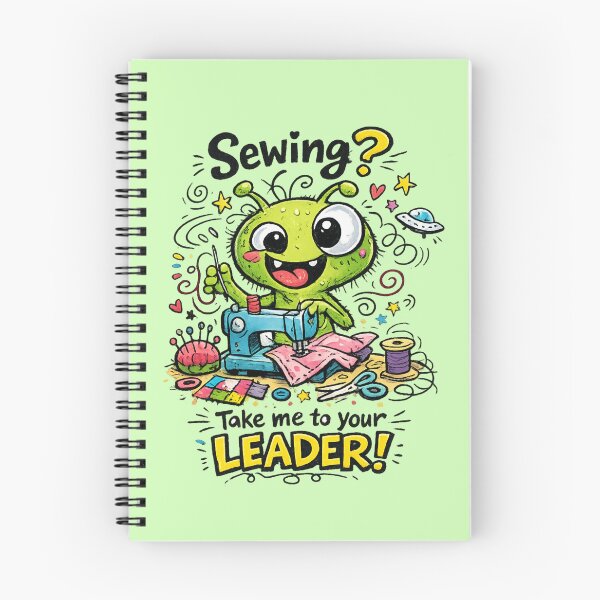 Item preview, Alien Sewing Is Out of This World! Funny Sewing Lover Cartoon Sticker designed and sold by EverStitchStudio ★★★★★.