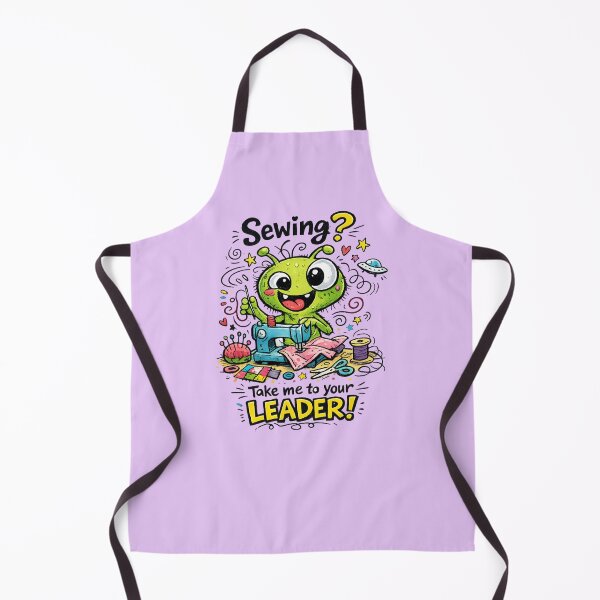 Item preview, Alien Sewing Is Out of This World! Funny Sewing Lover Cartoon Sticker designed and sold by EverStitchStudio ★★★★★.