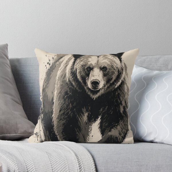 Item preview, Bear Drawing – Dirty Ink Brush Tri-Tone Illustration designed and sold by Jandedan.