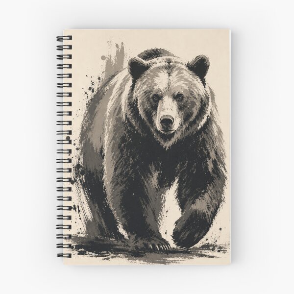 Item preview, Bear Drawing – Dirty Ink Brush Tri-Tone Illustration designed and sold by Jandedan.