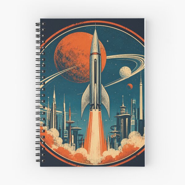 Item preview, Retro Space Rocket – Vintage Sci-Fi Future City Design designed and sold by Bernd Friese.