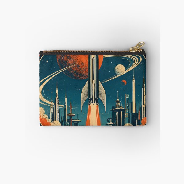 Item preview, Retro Space Rocket – Vintage Sci-Fi Future City Design designed and sold by Bernd Friese.