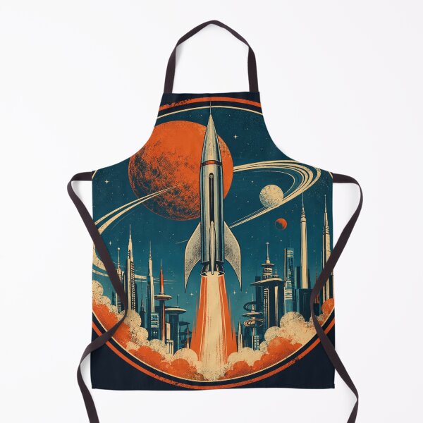 Item preview, Retro Space Rocket – Vintage Sci-Fi Future City Design designed and sold by Bernd Friese.