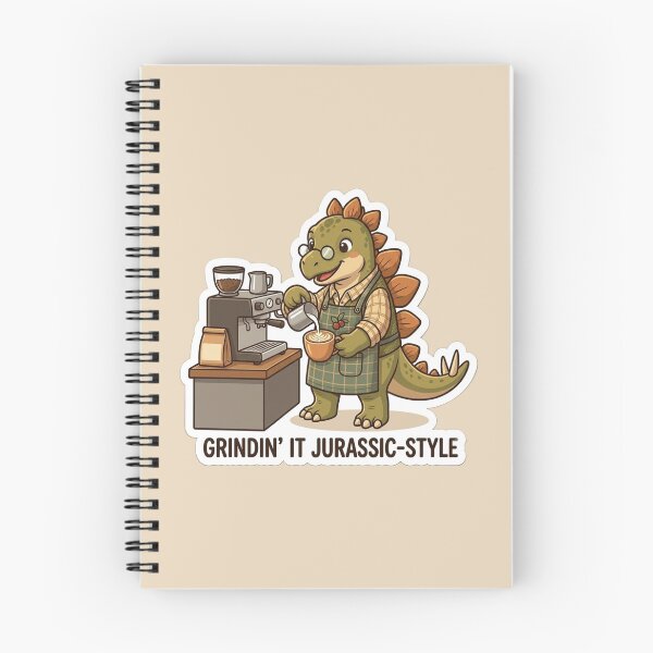 Item preview, Grindin' It Jurassic Style Cute Coffee Dinosaur designed and sold by Safe Haven Pets.