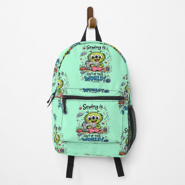 Item preview, Alien Sewing Is Out of This World! Funny Sewing Lover Cartoon Sticker designed and sold by EverStitchStudio ★★★★★.