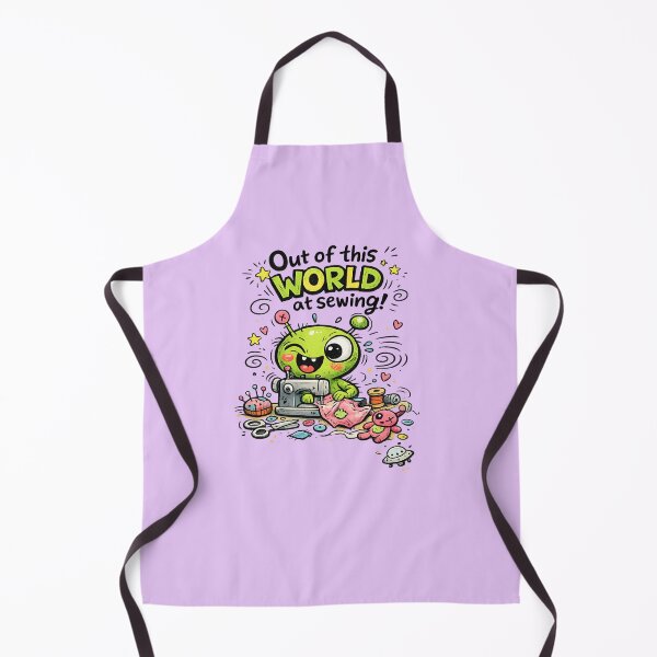 Item preview, Alien Sewing Is Out of This World! Funny Sewing Lover Cartoon Sticker designed and sold by EverStitchStudio ★★★★★.