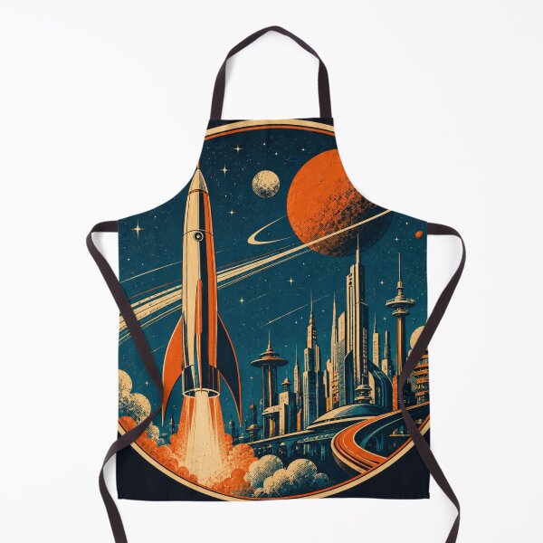 Item preview, Retro Space Rocket – Futuristic skyline in vintage sci-fi style designed and sold by Bernd Friese.
