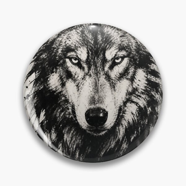 Item preview, Wolf Head Drawing – Dirty Ink Brush Wild Spirit Illustration designed and sold by Jandedan.