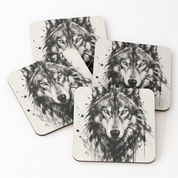 Artikelvorschau, Wolfskopfzeichnung – Illustration mit schmutzigem Pinselstrich entworfen und verkauft von Jandedan.