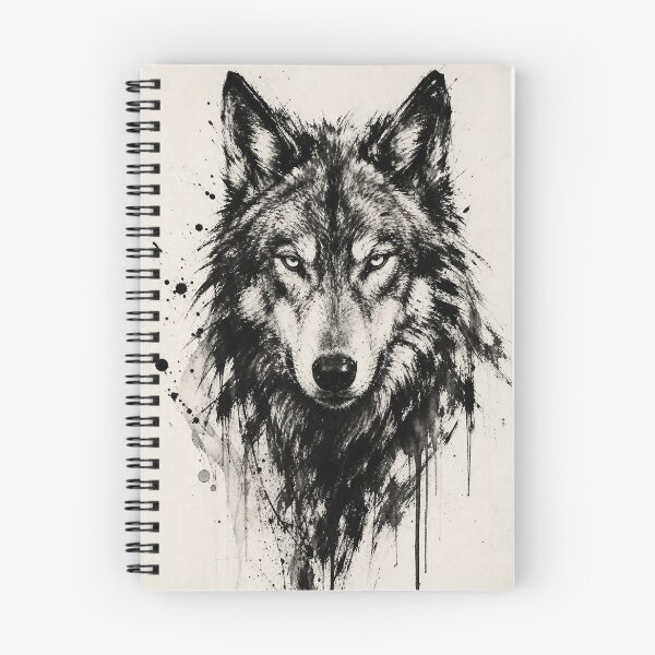 Item preview, Wolf Head Drawing – Dirty Ink Brush Wild Spirit Illustration designed and sold by Jandedan.