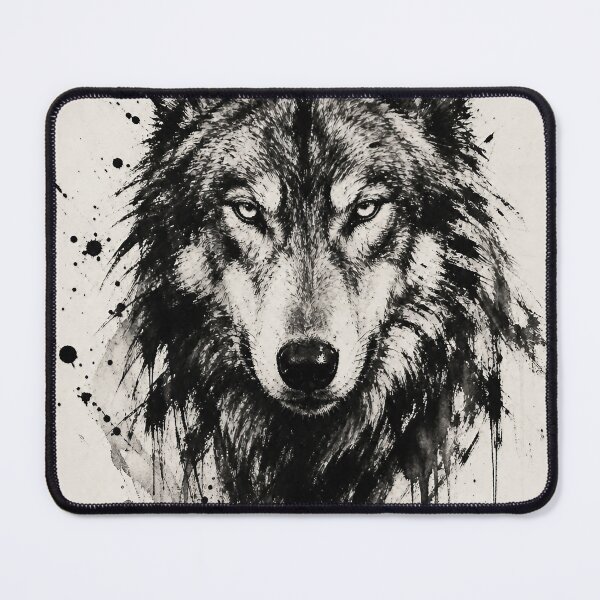 Item preview, Wolf Head Drawing – Dirty Ink Brush Wild Spirit Illustration designed and sold by Jandedan.
