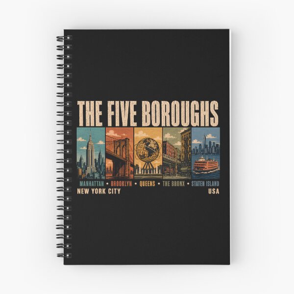 Item preview, Five Boroughs New York City NYC Illustration Vintage designed and sold by KrisSidDesigns.