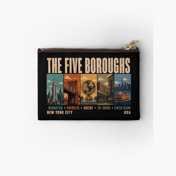 Item preview, Five Boroughs New York City NYC Illustration Vintage designed and sold by KrisSidDesigns.