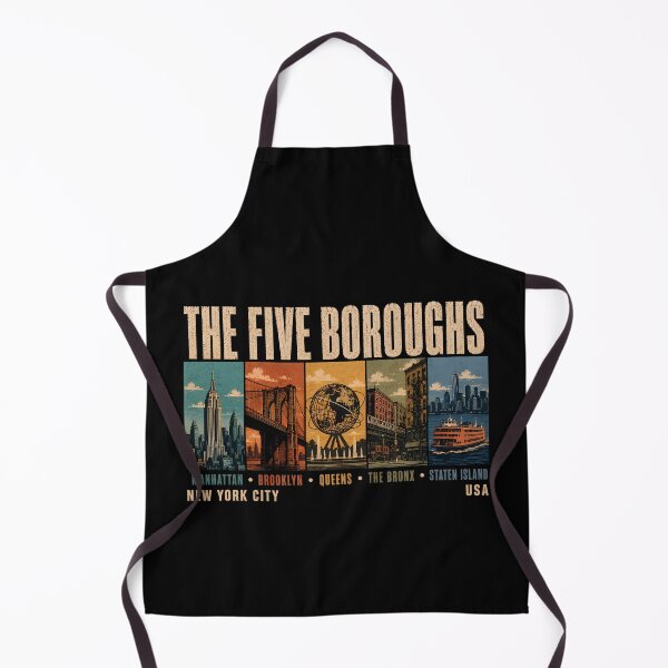 Item preview, Five Boroughs New York City NYC Illustration Vintage designed and sold by KrisSidDesigns.