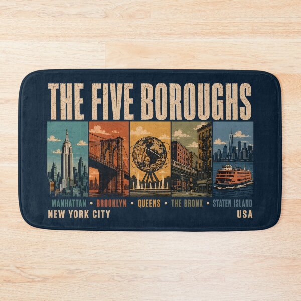 Item preview, Five Boroughs New York City NYC Illustration Vintage designed and sold by KrisSidDesigns.
