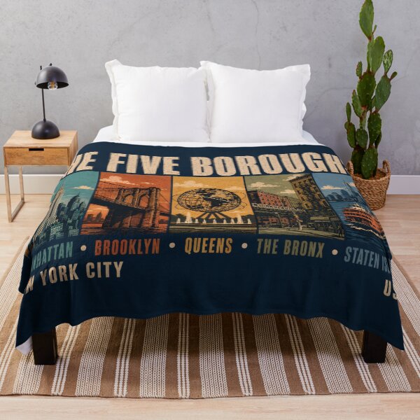 Item preview, Five Boroughs New York City NYC Illustration Vintage designed and sold by KrisSidDesigns.