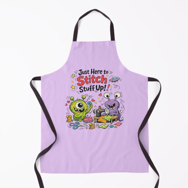 Item preview, Just here stitch stuff up! Funny Sewing Lover Cartoon Sticker designed and sold by EverStitchStudio ★★★★★.