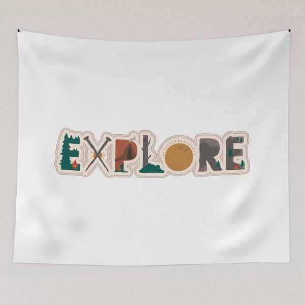 Item preview, Explore Adventure Typography – Retro Outdoor Letter Art designed and sold by GabeMountainArt.