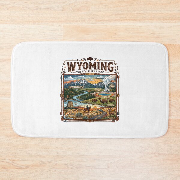 Artikelvorschau, Vintage Wyoming Travel Poster entworfen und verkauft von Elbstromstudio.