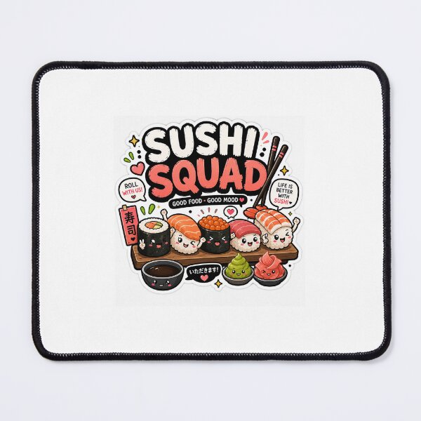 Item preview, Sushi Squad Cute Kawaii Sushi Sticker designed and sold by BrainBuckets.