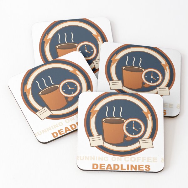 Item preview, Running on Coffee and Deadlines – Retro Office Humor designed and sold by FlamoArt.
