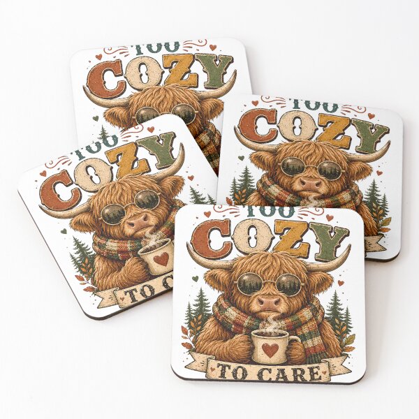 Item preview, Too Cozy to Care – Cute Highland Cow Retro T-Shirt | Funny Cow Lover Gift designed and sold by Eljonas77.