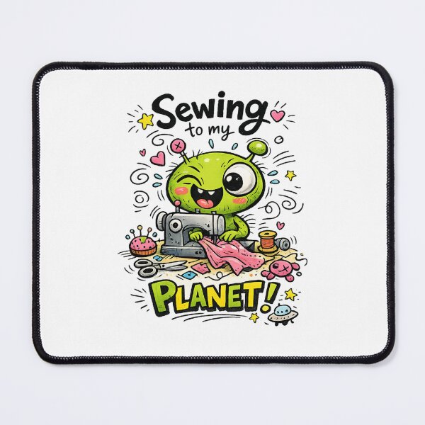 Item preview, sewing to my planet! Funny Sewing Lover Cartoon Sticker designed and sold by EverStitchStudio ★★★★★.