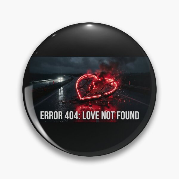 Item preview, Error 404 Love Not Found - Retro Neon Cyberpunk Art designed and sold by RareVisuals.