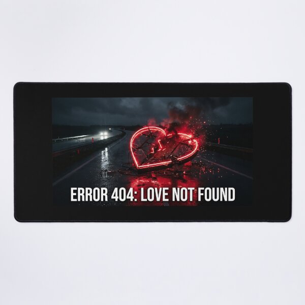 Item preview, Error 404 Love Not Found - Retro Neon Cyberpunk Art designed and sold by RareVisuals.