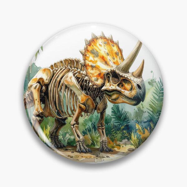 Item preview, Triceratops skeleton in the primeval forest, dinosaur designed and sold by LiskoDesign.