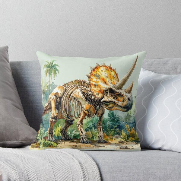 Item preview, Triceratops skeleton in the primeval forest, dinosaur designed and sold by LiskoDesign.
