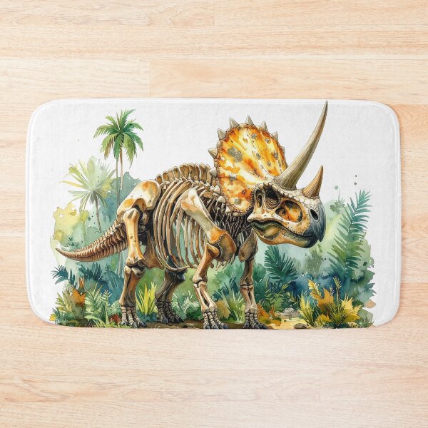 Item preview, Triceratops skeleton in the primeval forest, dinosaur designed and sold by LiskoDesign.