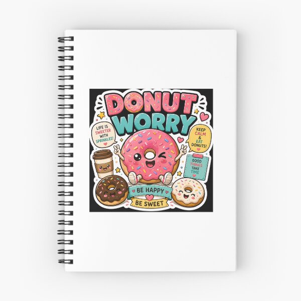 Item preview, Donut Worry Cute Kawaii Donut Sticker designed and sold by BrainBuckets.