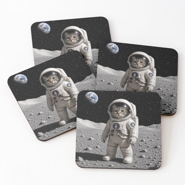 Item preview, Space Explorer Cat – Cute Astronaut Kitten on the Moon designed and sold by LittleGinnyArt.