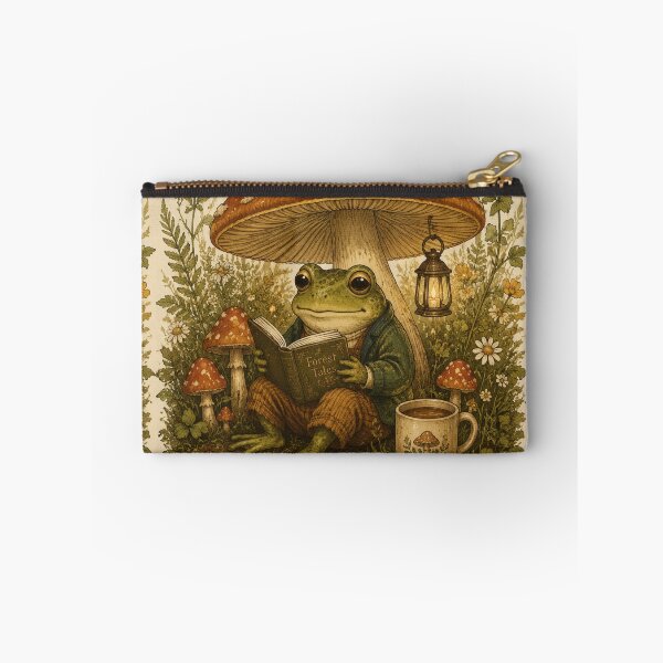 Item preview, Cottagecore Frog Reading Under Mushroom | Whimsical Forest Art Print | Goblincore Wall Decor | Cozy Nature Digital Download designed and sold by LuxeBuzz.
