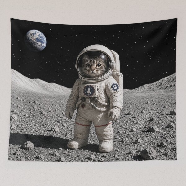 Item preview, Space Explorer Cat – Cute Astronaut Kitten on the Moon designed and sold by LittleGinnyArt.