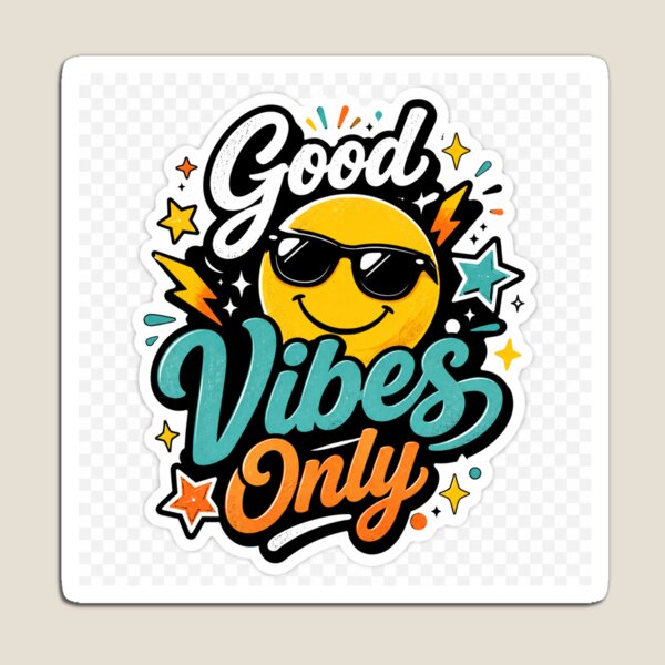 Item preview, Good Vibes Only Smiley Sticker designed and sold by Varsha Art.