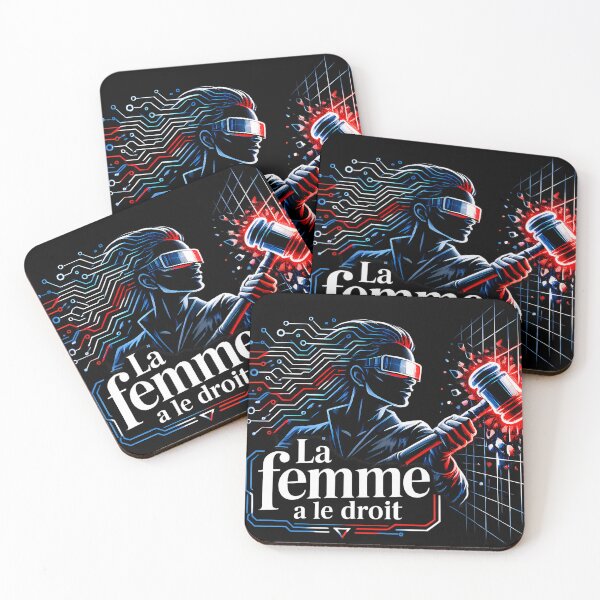 Item preview, La femme a le droit Cyberpunk Olympe de Gouges Feminism designed and sold by MeaningIsUse.