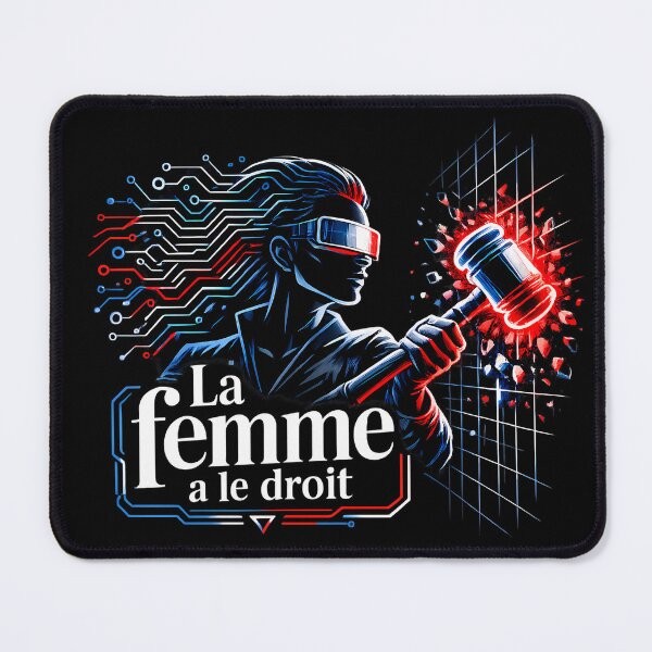 Item preview, La femme a le droit Cyberpunk Olympe de Gouges Feminism designed and sold by MeaningIsUse.
