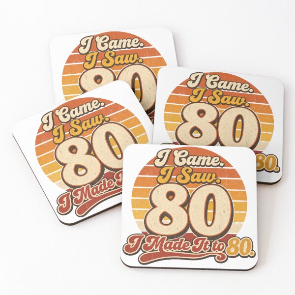 Item preview, I Came, I Saw, I Made It to 80 | Funny 50th Birthday Typography T-Shirt designed and sold by rushaib.