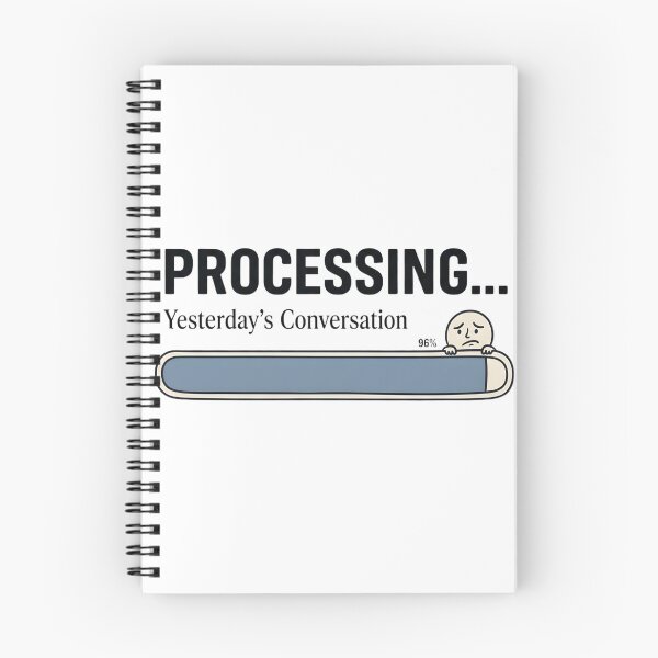 Item preview, Processing Yesterday's Conversation Funny Introvert Overthinking Loading Bar Design designed and sold by softmind studio.