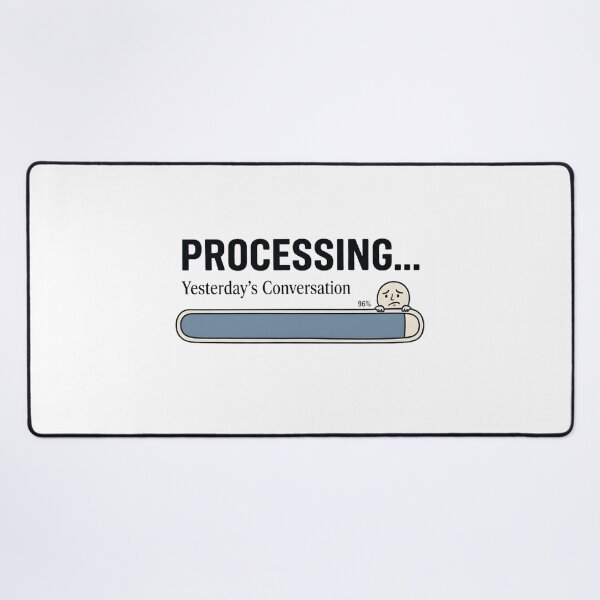 Item preview, Processing Yesterday's Conversation Funny Introvert Overthinking Loading Bar Design designed and sold by softmind studio.